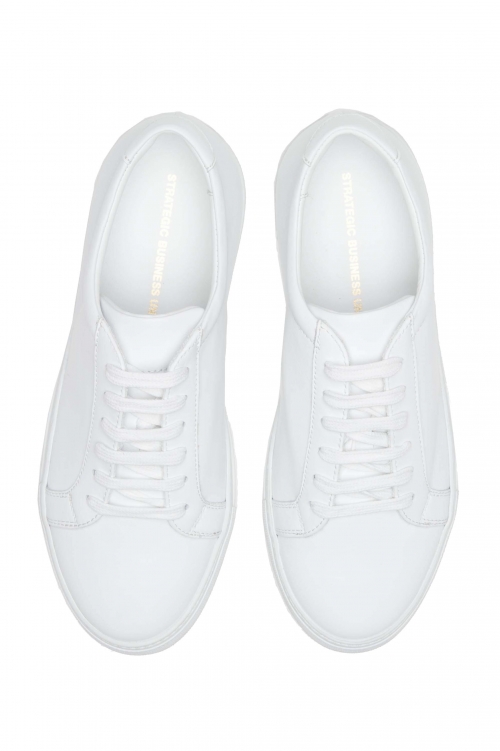 SBU 03559_2021AW Classic lace up sneakers in white calf-skin leather 01