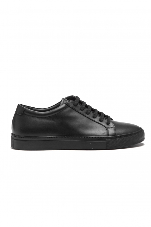 SBU 03561_2021AW Classic lace up sneakers in black calf-skin leather 01