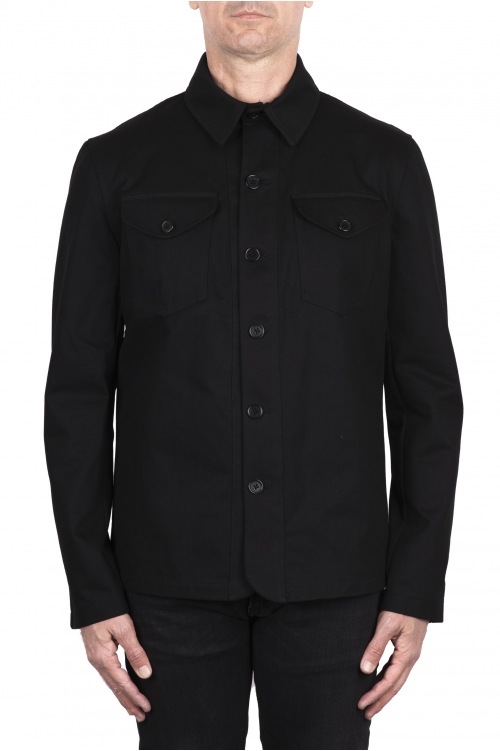 SBU 03569_2021AW 黒綿のオーバーシャツ 01