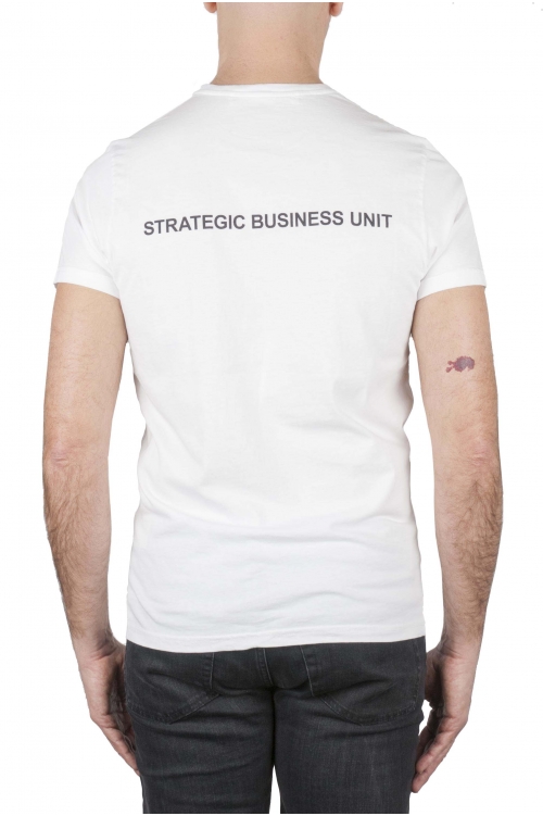 SBU 03583_2021AW T-shirt girocollo bianca stampata con logo SBU 01
