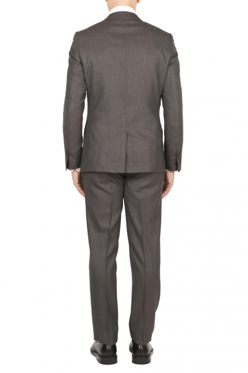 SBU 03037_2021AW Blazer y pantalón de traje formal en lana  fresca marrón oscuro 01