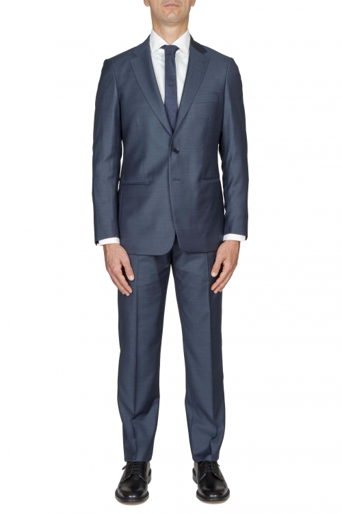 SBU 03044_2021AW Men's blue cool wool formal suit blazer and trouser 01