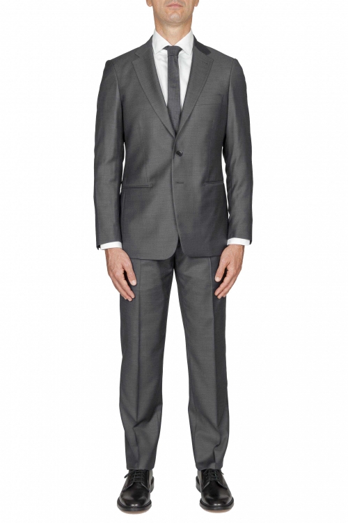 SBU 03045_2021AW Blazer y pantalón formal de lana fresca gris para hombre 01