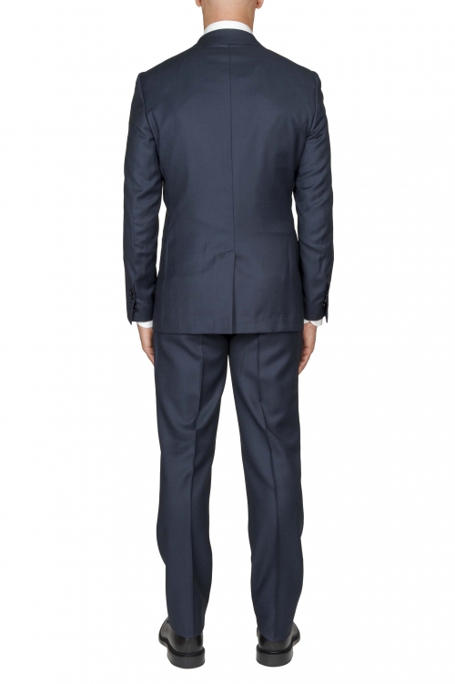 SBU 03047_2021AW Men's navy blue cool wool formal suit partridge eye blazer and trouser 01