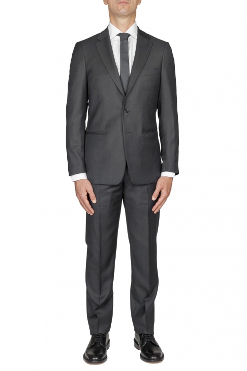 SBU 03048_2021AW Men's grey cool wool formal suit partridge eye blazer and trouser 01
