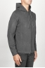 SBU 00943 Cashmere blend zipped hooded sweater grey 02