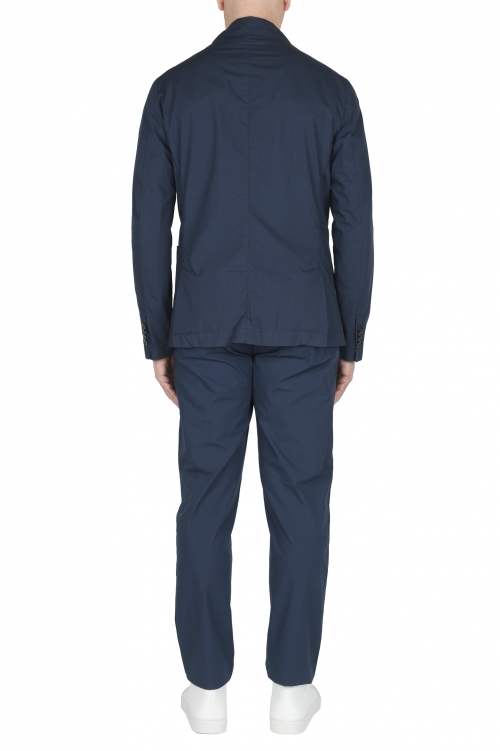 SBU 03059_2021AW Chaqueta y pantalón de traje deportivo de algodón azul 01