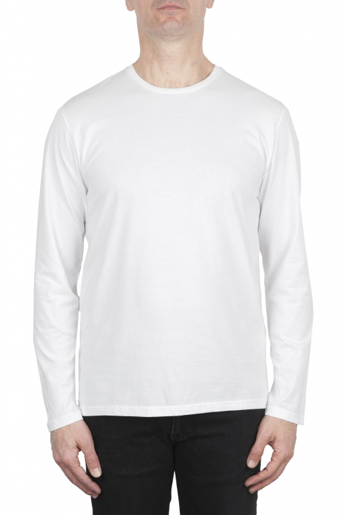 SBU 03599_2021AW T-shirt girocollo a maniche lunghe in cotone bianca 01