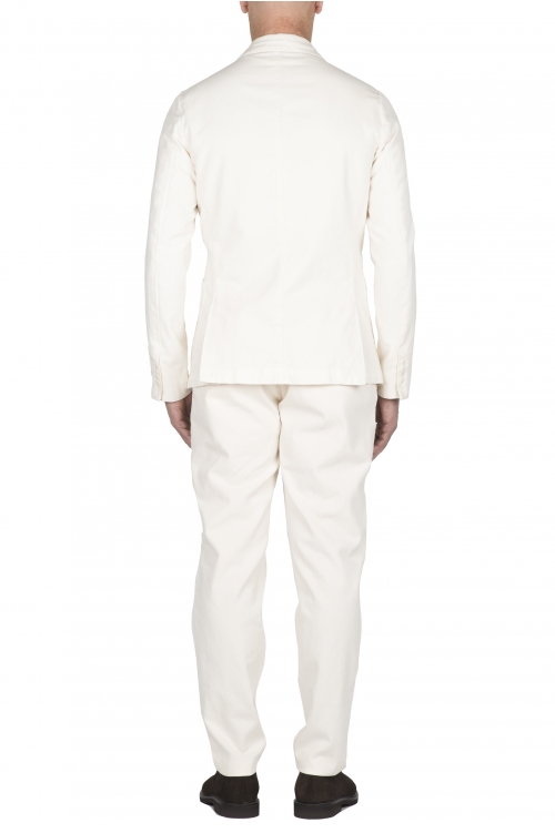 SBU 03606_2021AW Chaqueta y pantalón de traje deportivo de algodón blanco 01