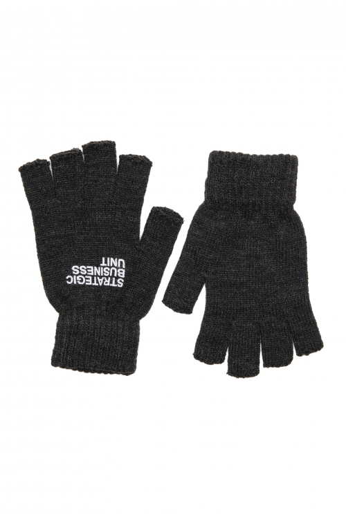 SBU 03621_2021AW Grey knitted fingerless gloves 01