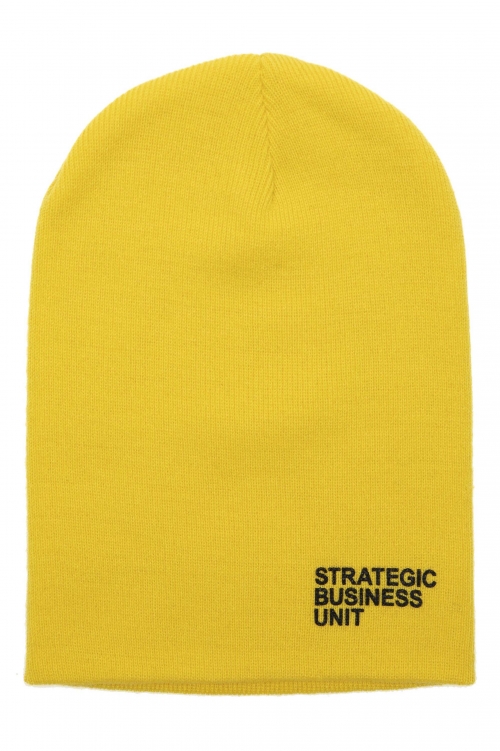 SBU 03625_2021AW Bonnet en tricot jaune double épaisseur 01
