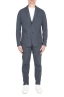 SBU 03700_2022SS Blue cotton blend sport suit blazer and trouser 01
