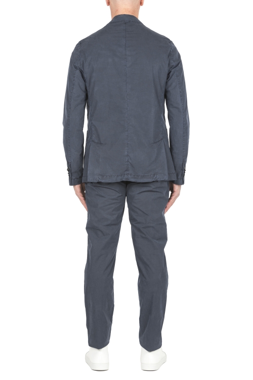 SBU 03700_2022SS Blazer et pantalon de costume sport en coton mélangé bleu 01