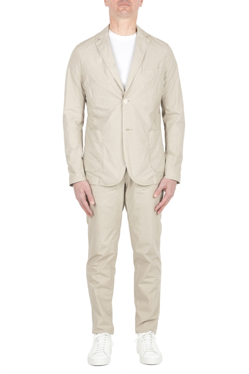 SBU 03701_2022SS Grey cotton blend sport suit blazer and trouser 01