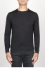 SBU 00948 Classic crew neck sweater in black merino wool 01