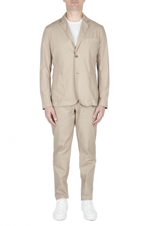 SBU 03710_2022SS Beige cotton sport suit blazer and trouser 01