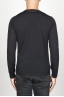SBU 00948 Suéter clásico de cuello redondo en lana merina negro 04