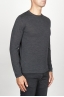 SBU 00949 Suéter clásico de cuello redondo en lana merina gris 02