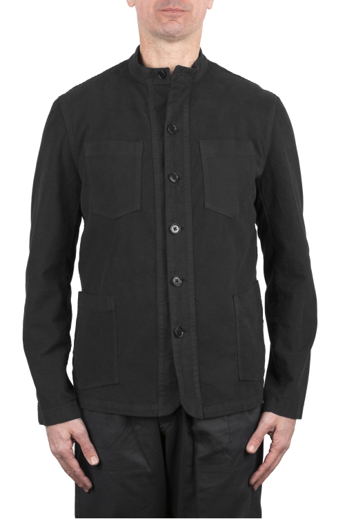 SBU 03726_2022SS Mandarin collar sartorial work jacket black 01