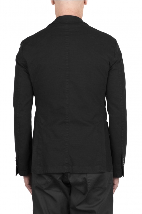 SBU 03732_2022SS Black stretch cotton tailored jacket 01