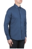 SBU 03736_2022SS Indigo blue cotton twill shirt 02