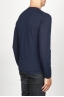 SBU 00950 Suéter clásico de cuello redondo en lana merina azul 03