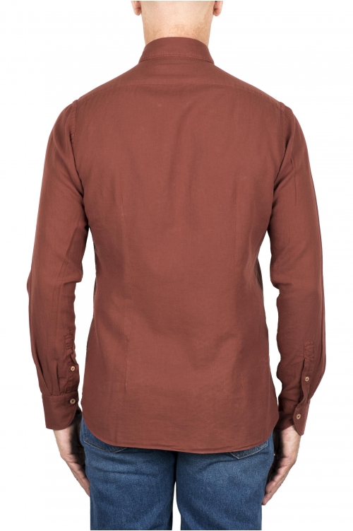 SBU 03739_2022SS Camisa de sarga de algodón marrón 01