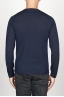 SBU 00950 Suéter clásico de cuello redondo en lana merina azul 04