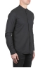 SBU 03748_2022SS Camisa clásica de algodón negro con cuello mandarín 02