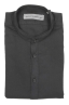 SBU 03748_2022SS Camisa clásica de algodón negro con cuello mandarín 06