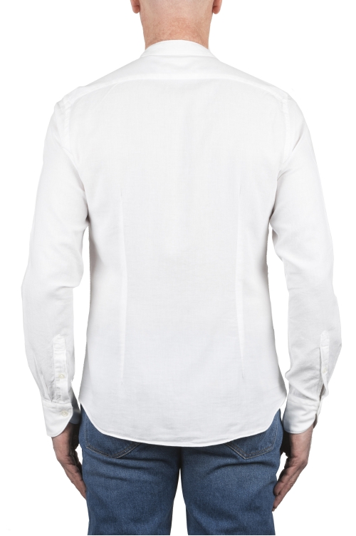 SBU 03749_2022SS Camisa clásica de algodón blanco con cuello mandarín 01