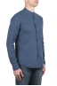 SBU 03750_2022SS Camisa clásica de algodón azul con cuello mandarín 02