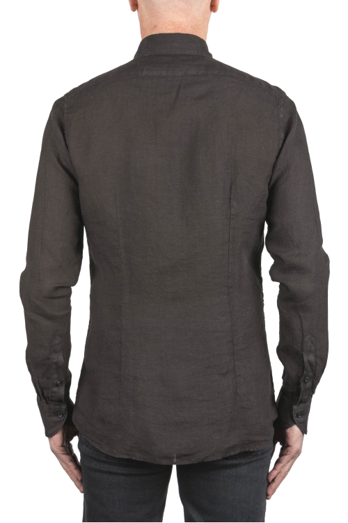 SBU 03753_2022SS Classic black linen shirt 01