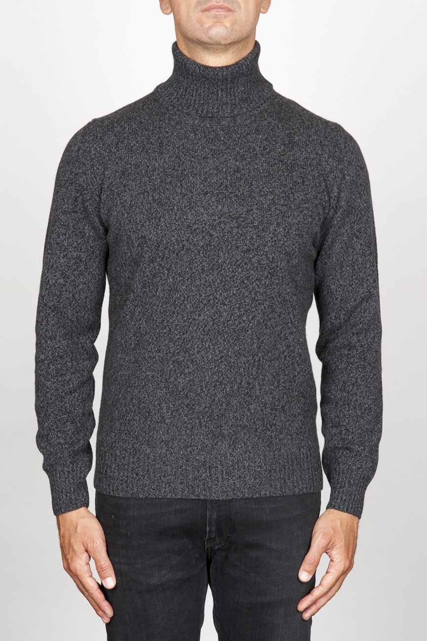 SBU 00952 Classic turtleneck sweater in grey cashmere 01