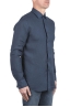 SBU 03757_2022SS Camicia classica in lino blu navy 02