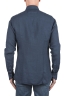 SBU 03757_2022SS Camicia classica in lino blu navy 05
