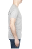 SBU 03770_2022SS Camiseta gris mélange de cuello redondo estampado a mano 03