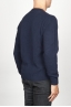 SBU 00956 Classic crew neck sweater in blue cashmere blend 03