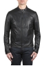 SBU 03825_2022SS Black leather motorcycle jacket 01