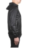 SBU 03826_2022SS Black leather hooded jacket 03