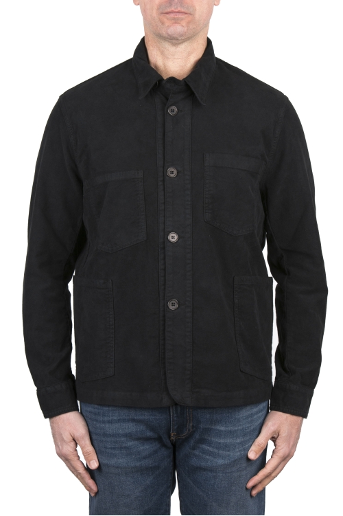 SBU 03830_2022SS Unlined multi-pocketed jacket in black cotton 01