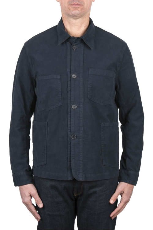 SBU 03832_2022SS Unlined multi-pocketed jacket in blue cotton 01
