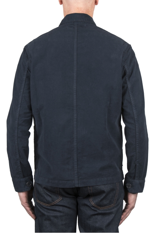 SBU 03832_2022SS Unlined multi-pocketed jacket in blue cotton 01