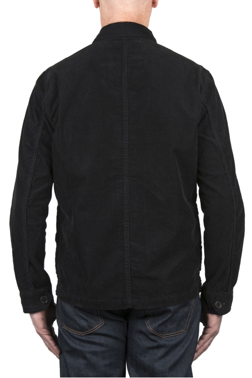 SBU 03834_2022SS Unlined multi-pocketed jacket in black corduroy 01