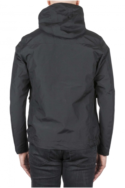 SBU 03846_2022SS Technical waterproof hooded windbreaker jacket black 01