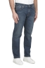 SBU 03852_2022SS Teint pur indigo délavé à la pierre coton stretch jeans bleu 02