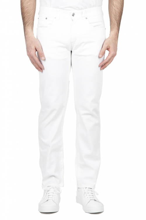 SBU 03855_2022SS Jeans elasticizzato in bull denim bianco 01