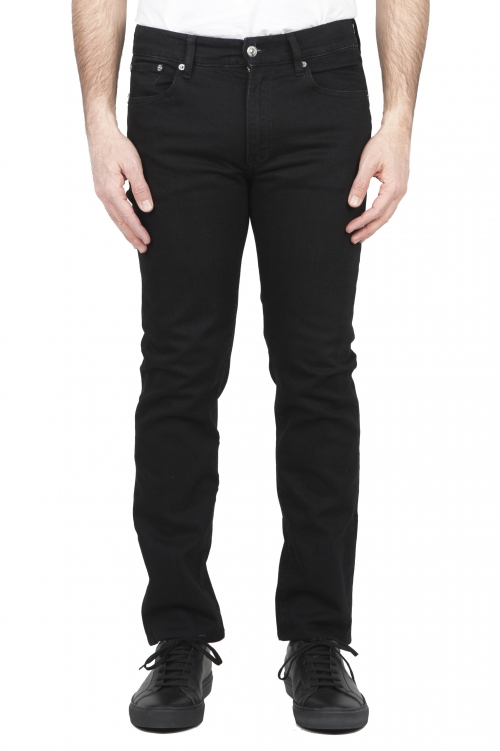 SBU 03858_2022SS Jeans en coton stretch noir teint à l'encre naturelle 01