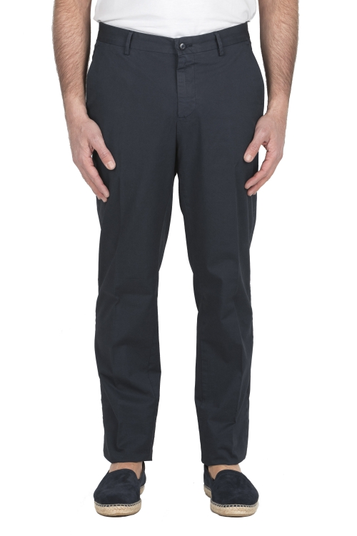 SBU 03868_2022SS Classic chino pants in blue stretch cotton 01
