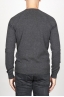 SBU 00961 Suéter clásico de cuello redondo irregular en lana merina gris 04